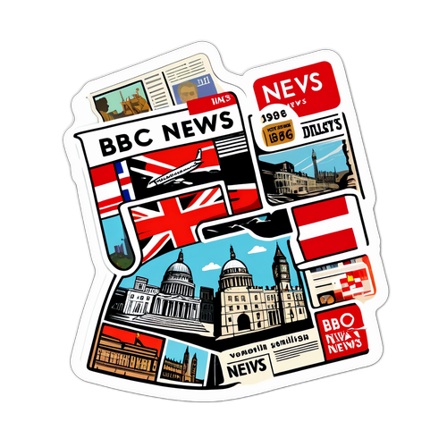 Nostalgisk klistermärke för BBC News