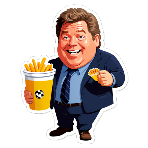George Wendt met Snacks bij een Voetbalwedstrijd