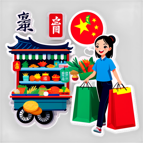 中国购物旅游贴纸