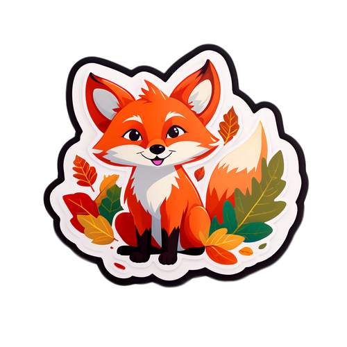 Playful Fox in Autumn