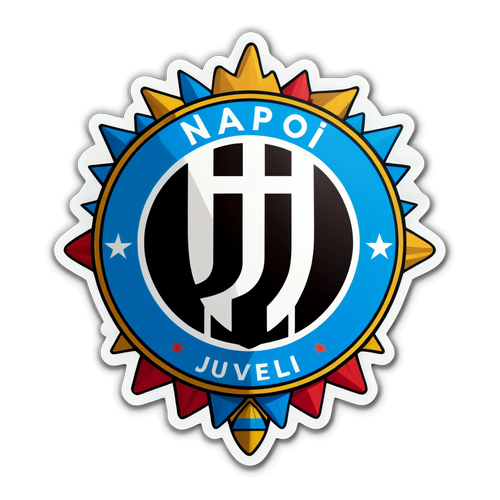 Dramatyczna naklejka przedstawiająca Napoli i Juventus