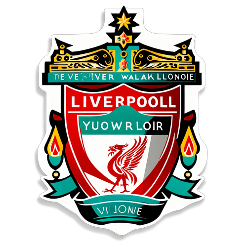 Escudo del Liverpool rodeado de estrellas