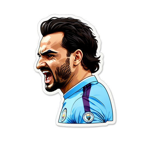 Sticker Legendaris İlkay Gündoğan: Demeanor Ikonik di Tengah Brand Manchester City!