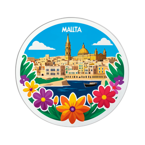 Skapa en klistermärke som visar Maltas vackra natur
