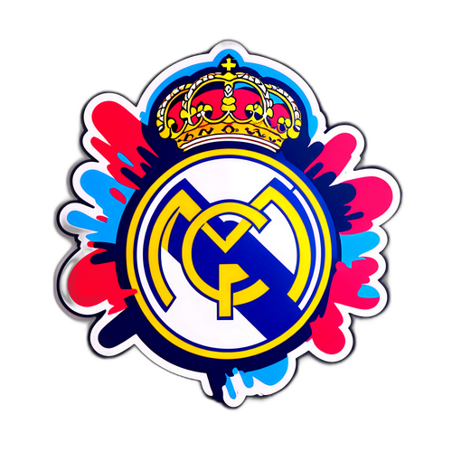 Autocolant artistic cu logo-ul Real Madrid CF, în stil graffiti