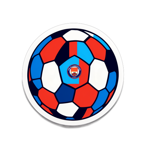 Sticker con paleta de colores de San Lorenzo en forma de balón de fútbol