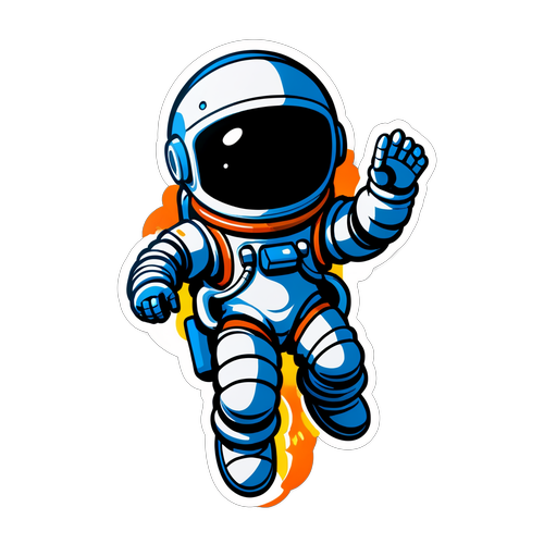 Futuristisk Astronaut Sticker: Dyk In i Rymden med Astro Bot Magi!