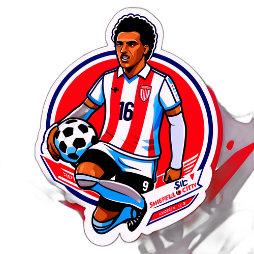 스톡 시티 대 셰필드 유나이티드 경기를 주제로 한 축구 팬 아트 스티커
