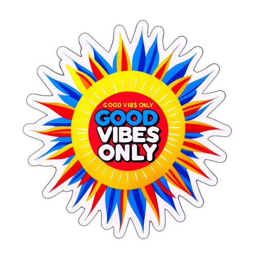 Solstråle med tekst 'Good Vibes Only'