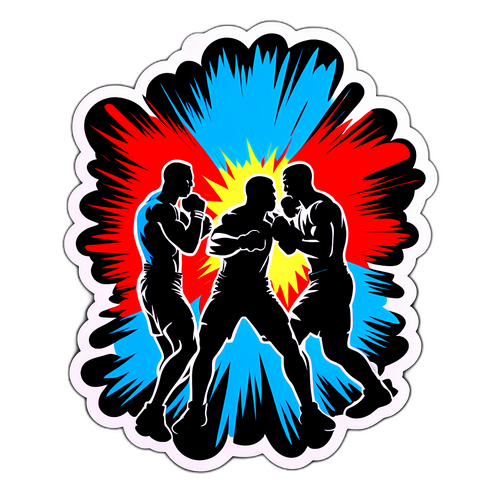 UFC Harcosok Siluettjei Energikus Háttérrel