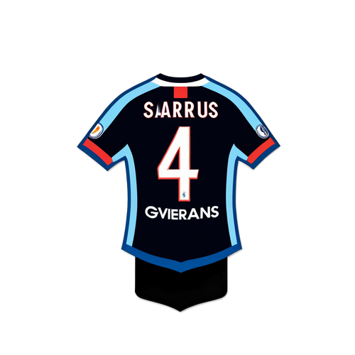 สติกเกอร์เสื้อแข่ง PSG พร้อมชื่อผู้เล่น