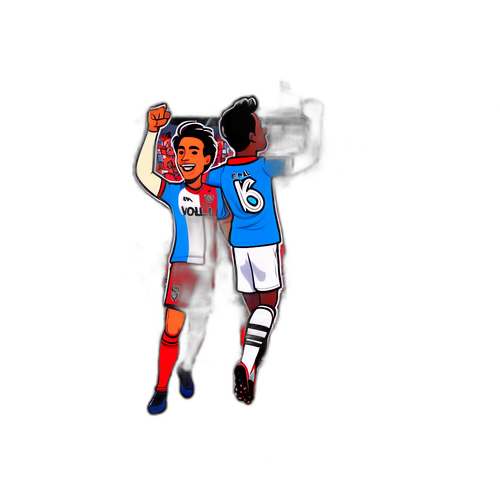 Cartoon Soccer Match Celebration