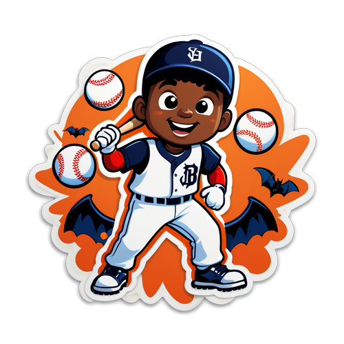 Playful Cartoon Baseball Sticker of Jackson Holliday