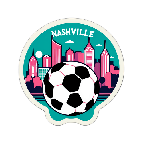 Minh họa độc đáo về đường chân trời Nashville với quả bóng đá