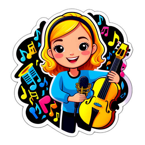 Rolig musikaliskt klistermärke av Amanda Bergman