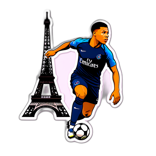 Ethan Mbappé in een dynamische voetbalpose