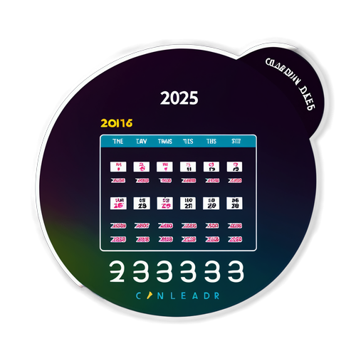 สติกเกอร์ปฏิทินปี 2025 ที่มีวันที่สำคัญ