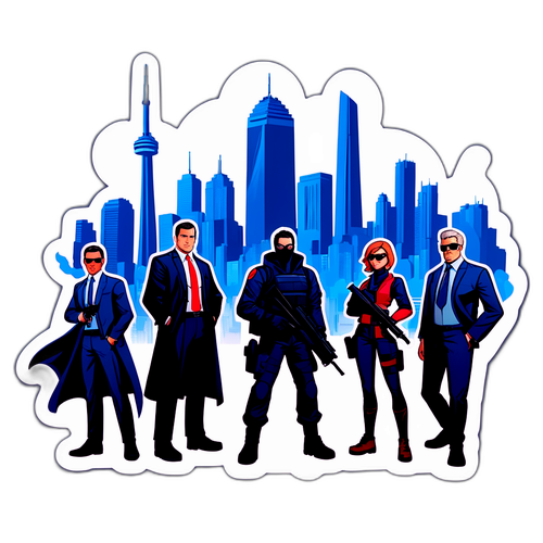 Stiker Aksi Penuh dari Valorant dengan Latar Belakang Langit Toronto