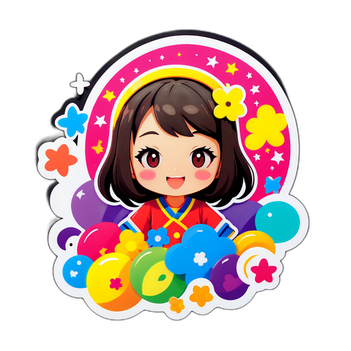 カラフルで楽しいラン・イトの世界を表現