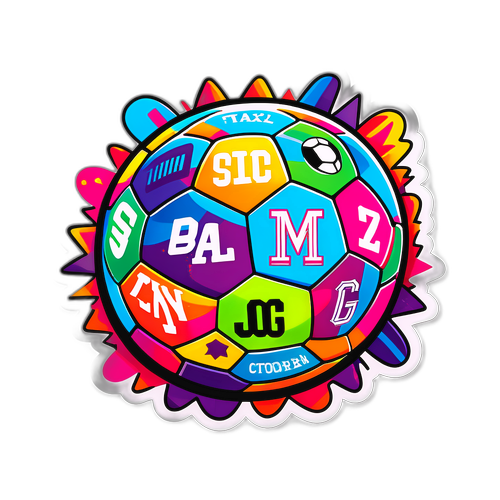 Színes graffiti stílusú focilabda