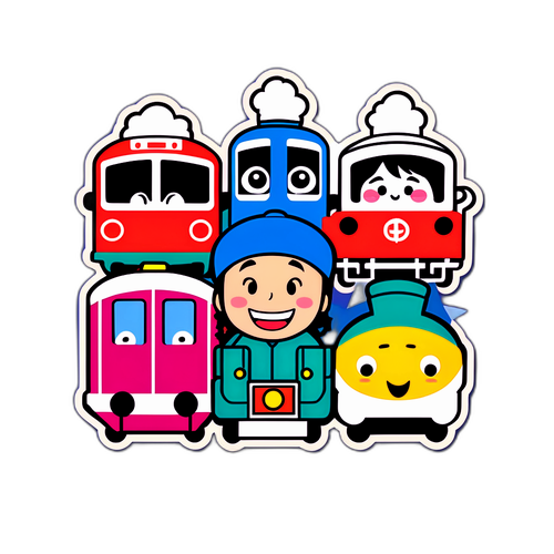 京浜東北線の列車を楽しく描いたイラスト