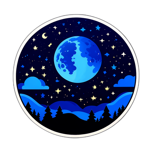 夜空與星辰的貼紙