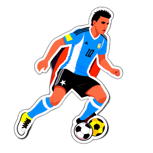 Stiker Pemain Argentina U20 dalam Dribble Dinamis