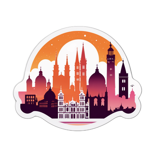 Sticker del cielo di Cremona al tramonto