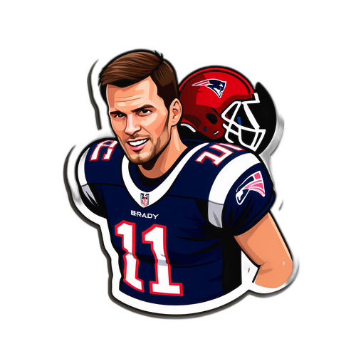 A sport világát képviselő matrica Tom Brady és Drake Maye karaktereivel