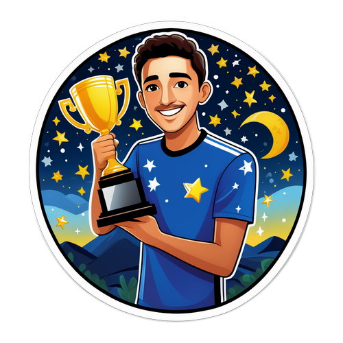 Nálepka Carlosa Alcaraze s trofejí