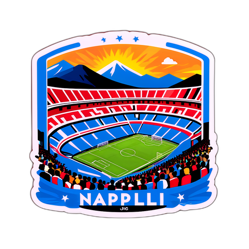 Energieke sticker van Napoli's iconische stadion