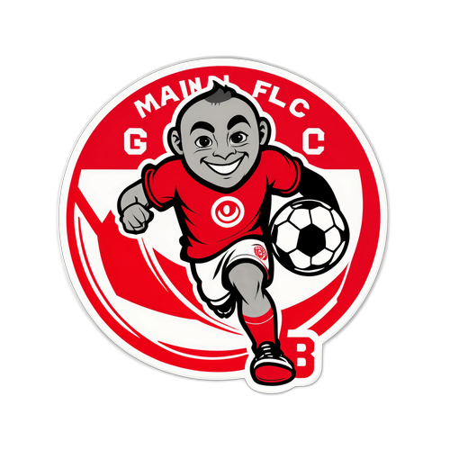 Sticker ya Mainz FC yenye rangi na alama ya klabu