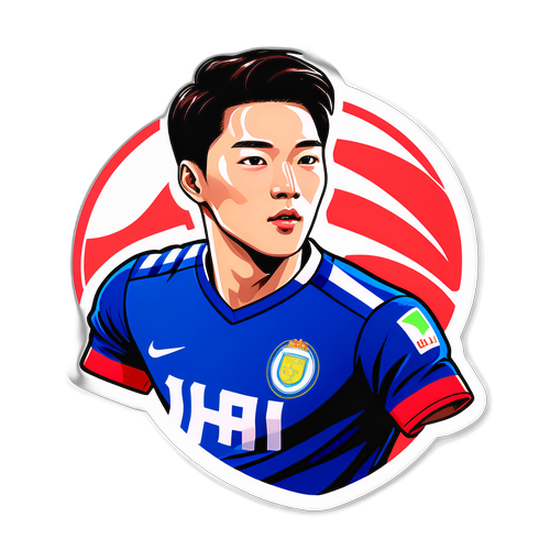 Futbol Temalı Kim Min-Jae İllüstrasyonu