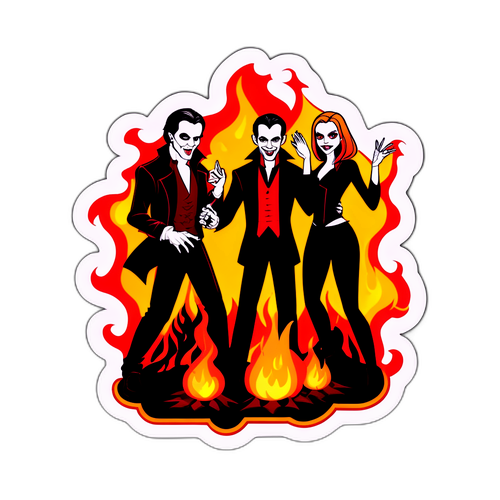 Vampires dansant autour d'un feu de joie