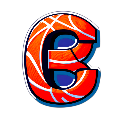 Stylized Letter 'E' na Gawa Mula sa Basketballs at Hoops
