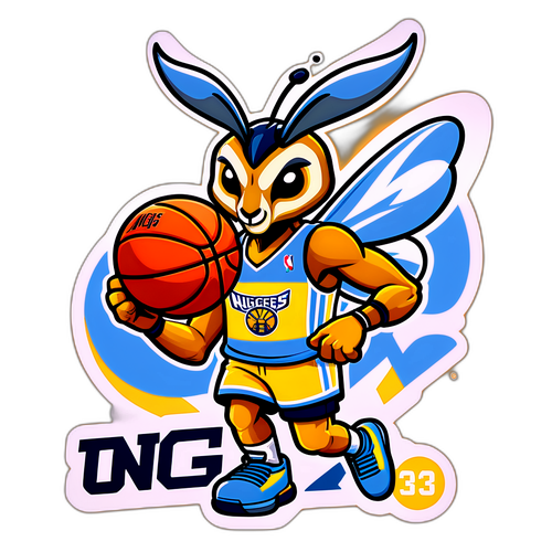 Calabrone Animato Giocando a Basket