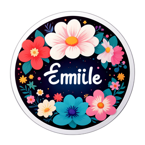 Sticker représentant le nom Émile avec une typographie élégante