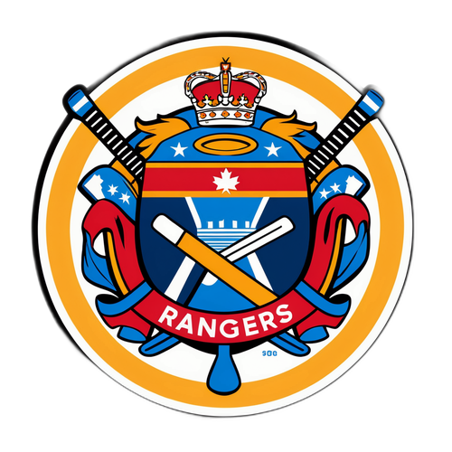 Герб Чикаго с хоккейной клюшкой и шайбой