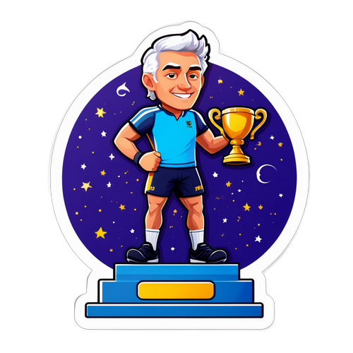 מדבקת פנטזיה של דיויד נידאם כאלוף על פודיום ספורט