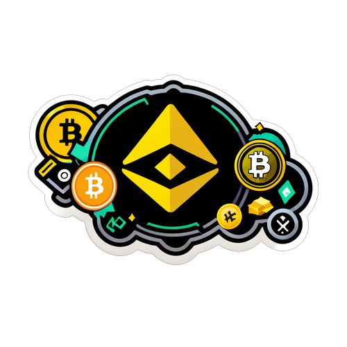 Sticker ya Binance iliyojaa sarafu za kidijitali