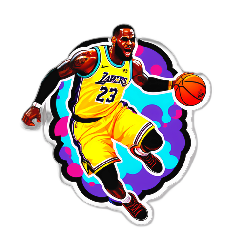 Adesivo audace di LeBron James in schiacciata