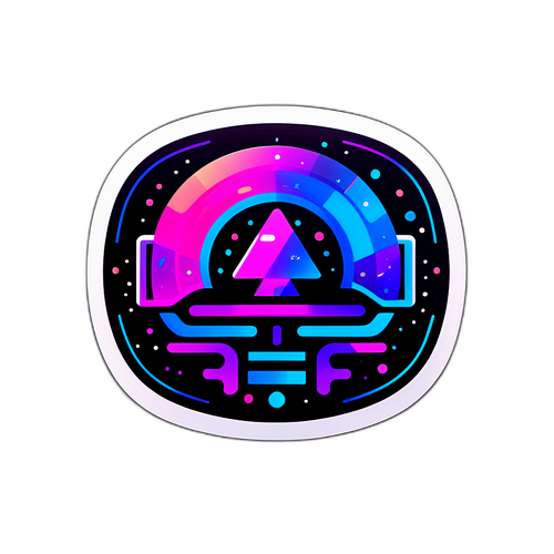 未來科技風格貼紙設計