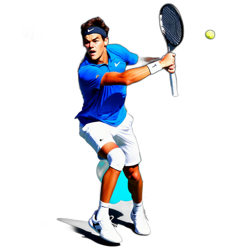 Actionaufnahme von Taylor Fritz beim Aufschlag