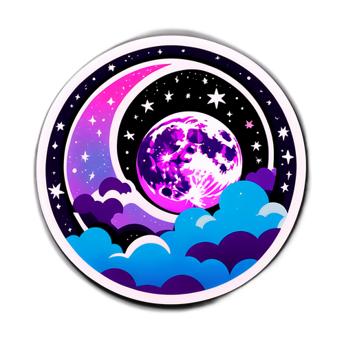 Sticker cu superlună vibrantă