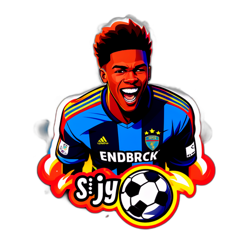 Stiker Endrick Merayakan Gol dengan Semangat