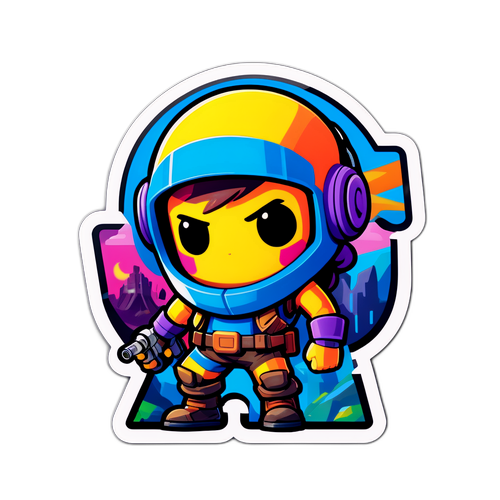 Autocollant tendance inspiré des mondes de jeux d'Epic Games