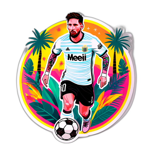 Messi in Inter Miami Jersey Sticker