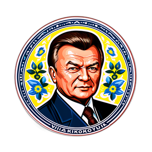 Vintage sticker design Viktor Yanukovych