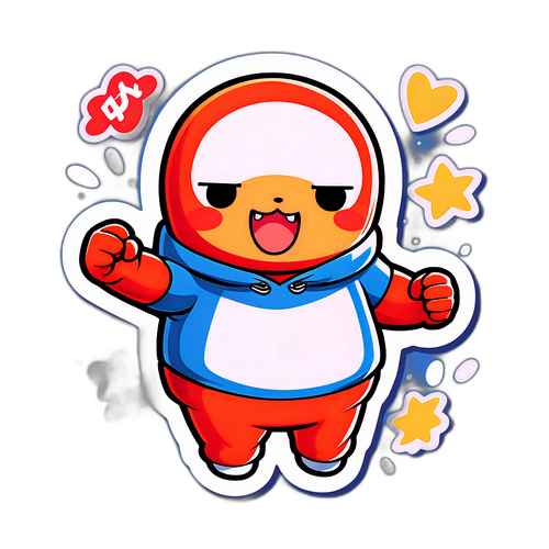 パンチくんのかわいいステッカー