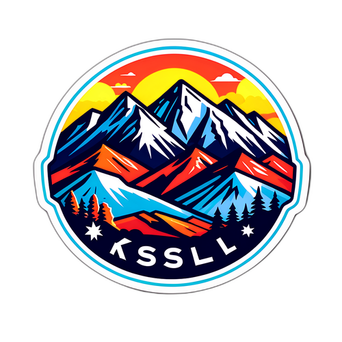 Retro KSL Logo Sticker with Utah Mountains